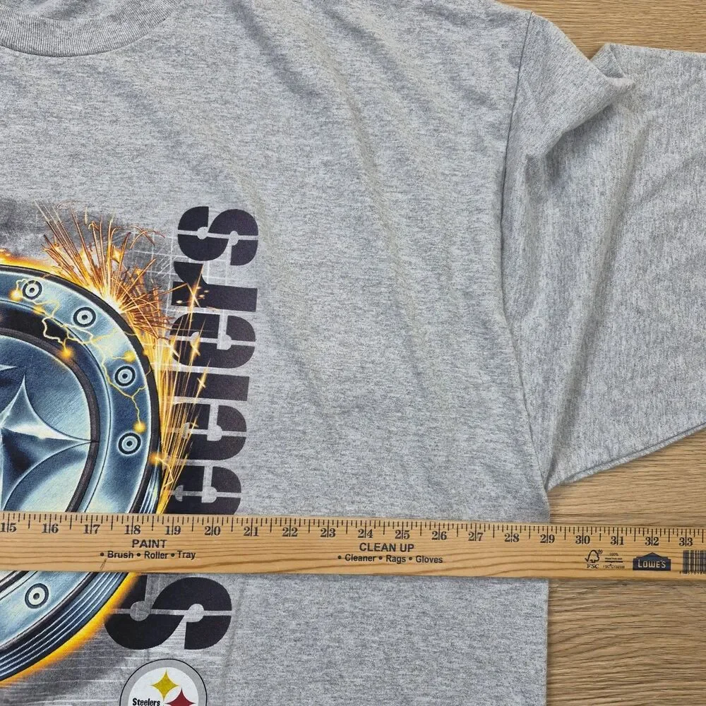 Vintage Pittsburgh Steelers T Shirt Mens 4XL Huge Graphic Logo Spellout Print